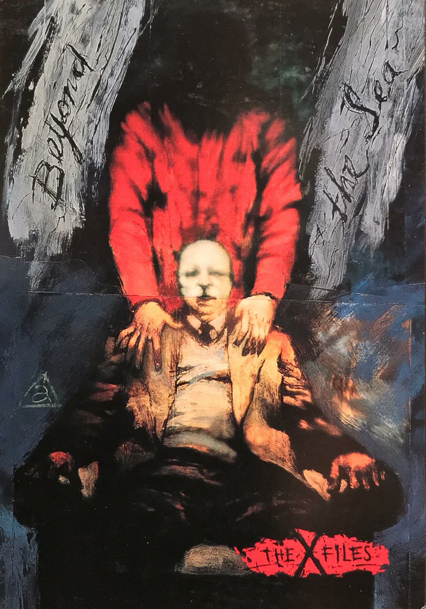 afrocosmist's tweet image. Thom Ang for The X-Files VHS collector cards, illustrating "Beyond the Sea" "The Host" "Duane Barry" &amp;amp; "Humbug" (1996)