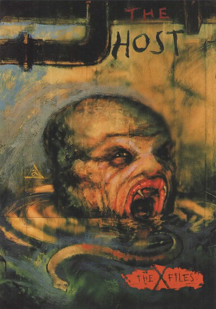 afrocosmist's tweet image. Thom Ang for The X-Files VHS collector cards, illustrating "Beyond the Sea" "The Host" "Duane Barry" &amp;amp; "Humbug" (1996)