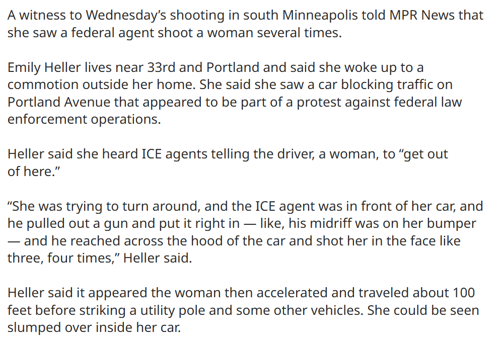 BMarchetich's tweet image. This both matches up with the other eyewitness account, and what we can all see with our own eyes in the video of the murder.

The link to that reporting above: 
mprnews.org/story/2026/01/…