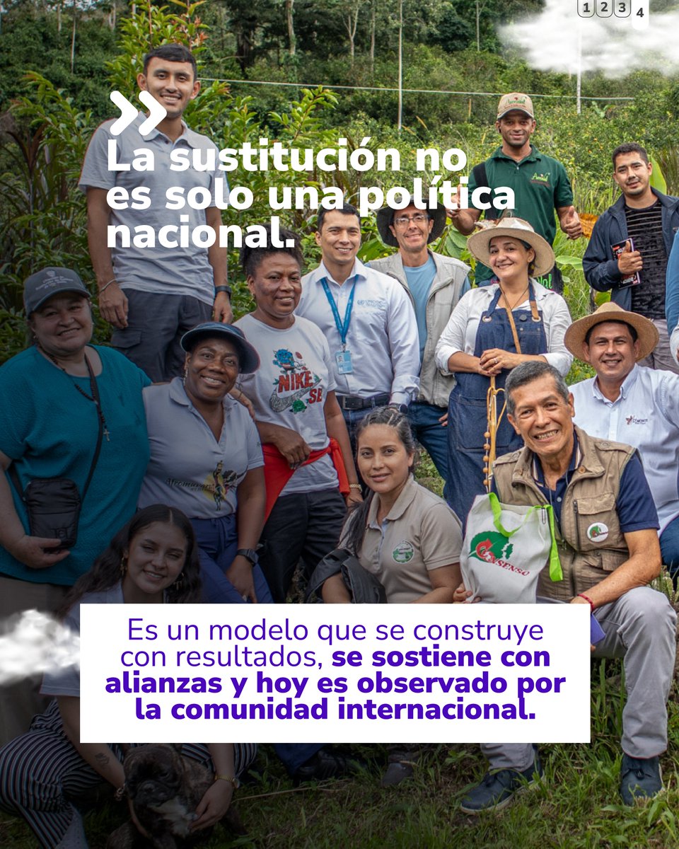 SoySustitucion's tweet photo. En un contexto global complejo para la cooperación, Colombia consolida alianzas que siguen apostándole a la sustitución voluntaria como modelo de construcción de paz.
 UNODC acompaña el monitoreo y la verificación en territorio.
 KOICA impulsa cadenas productivas e innovación agrícola.
 AECID fortalece economías comunitarias y el enfoque de género.
Además, países como Uruguay, Costa Rica y México estudian el modelo colombiano por su alcance territorial y su enfoque integral.
La sustitución es política pública, sí, pero también es resultado, alianza y aprendizaje regional. 💚
#RenHacemos #CooperaciónInternacional #SustituciónVoluntaria #PazTerritorial