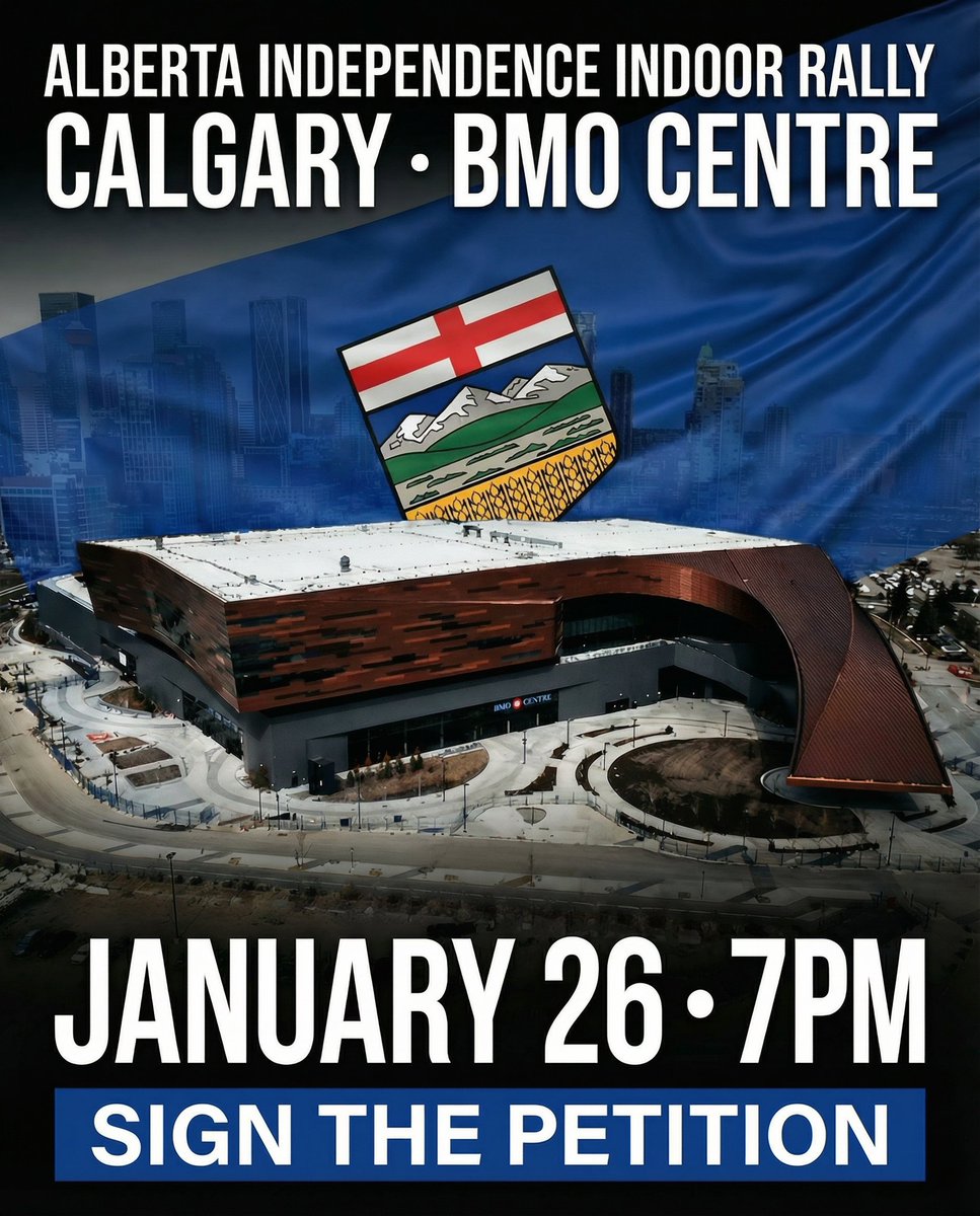 RiseOfAlberta's tweet image. Calgary. It's happening.

An INDOOR Alberta Independence Rally at the BMO Centre.

January 26th at 7PM

Speaker lineup will be announced soon. 

Come sign the petition and be part of the momentum to build Alberta's free and Independent future.