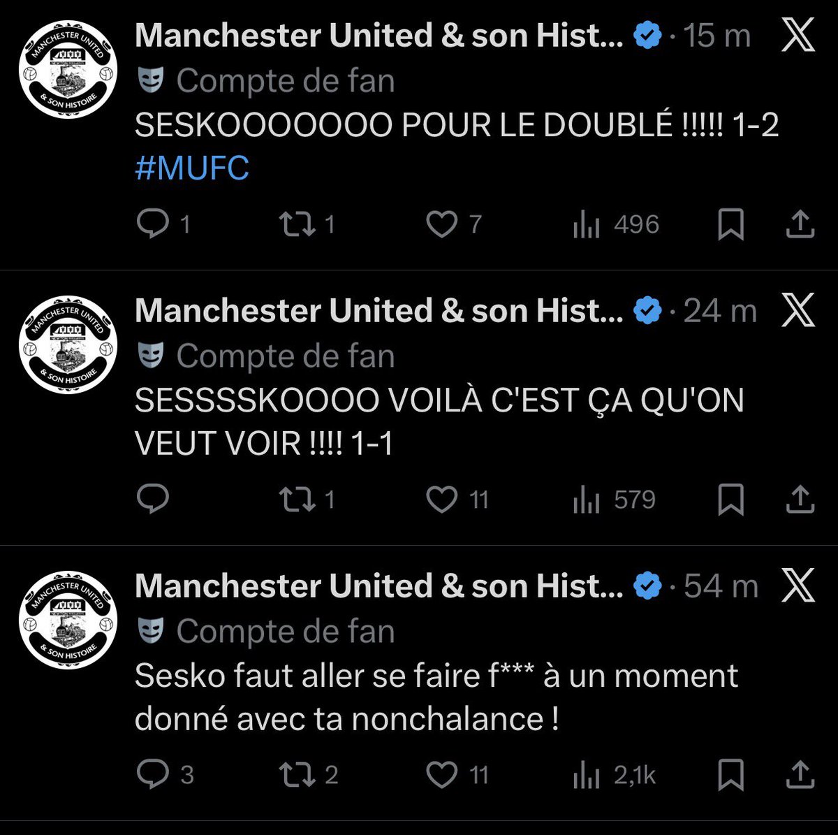 raphoucc's tweet image. Sesko a vu le tweet à la mi temps