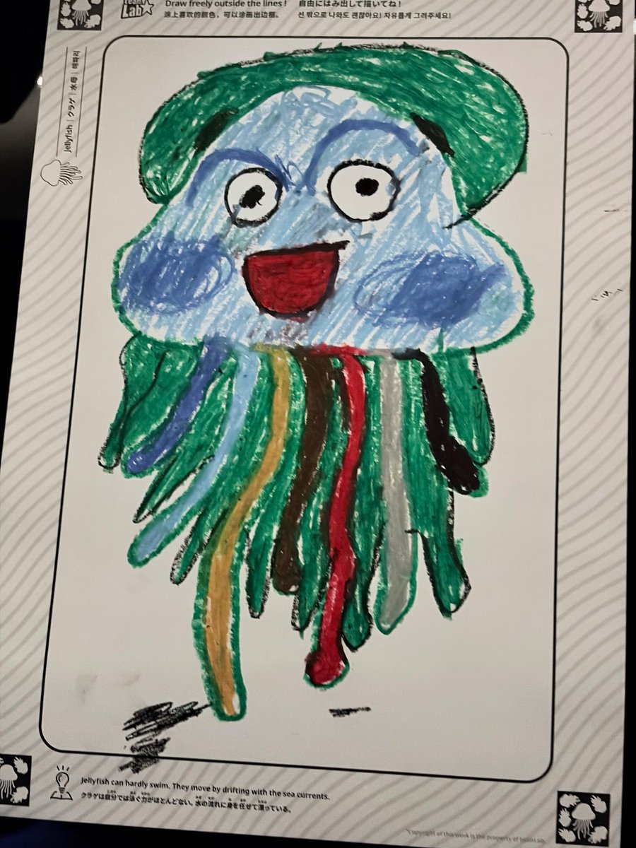 hiroshikosodate's tweet image. 子供達と私の絵。
みんな独創的な絵を描くでしょ^_^

私の絵が子供達に埋もれてますが、テイストが変わらない。🤣

🧑‍🎨