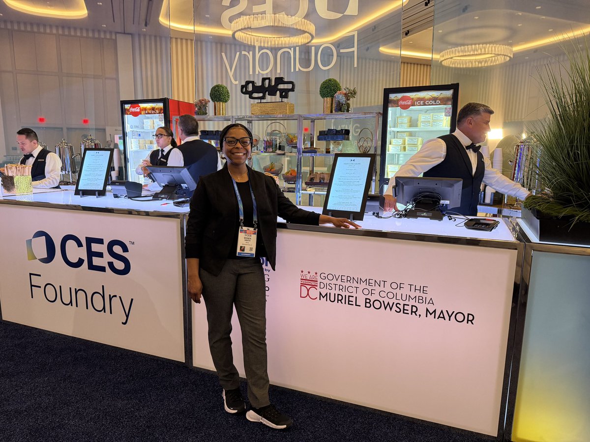 Ximenatech's tweet image. #WashingtonDC  is in the house at #CES. @DOES_DC Monea Smith,  Deputy City Administrator Chris Rodriguez, @OCTODC Stephen Miller connecting and expanding partnerships at #CES2026