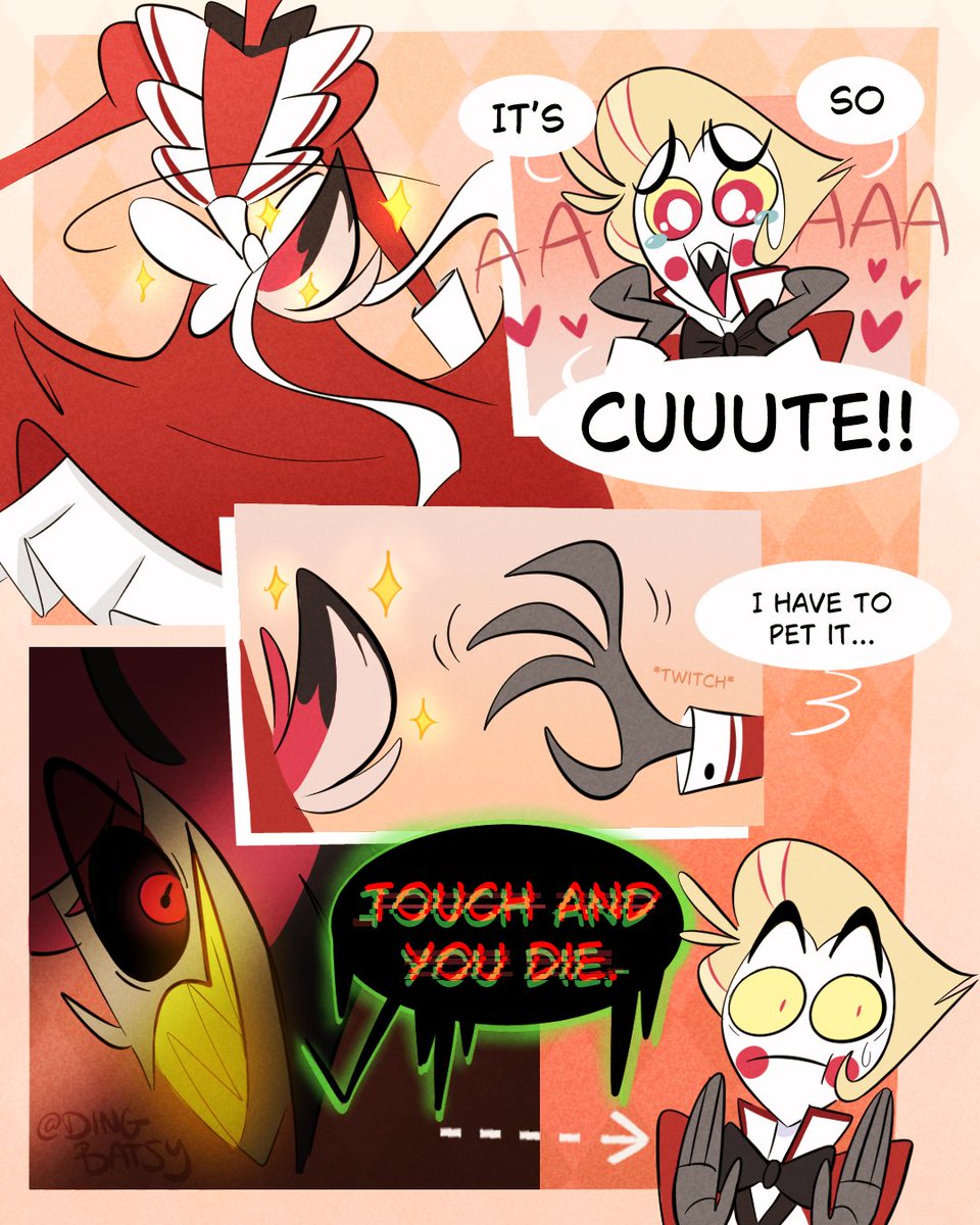 (2/3) Alastor in a maid costume for <a href="/samzikei/">Kei 淇✨🌙| Mainly on bsky</a>! This got out of hand, but THANK YOU for waiting and trading art with me!! 

#radioapple #hazbinhotel #lucifer