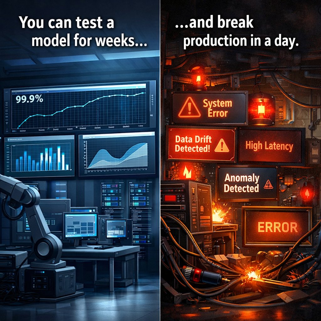 JonJaroska's tweet image. Great models fail quietly in production.

Offline tests miss drift, edge cases, and latency pain. Real AI reliability comes from live monitoring of inputs, outputs, and business impact.

If you are not watching prod, you are guessing. 🤖👀

#MLOps #AIEngineering #ProductionAI