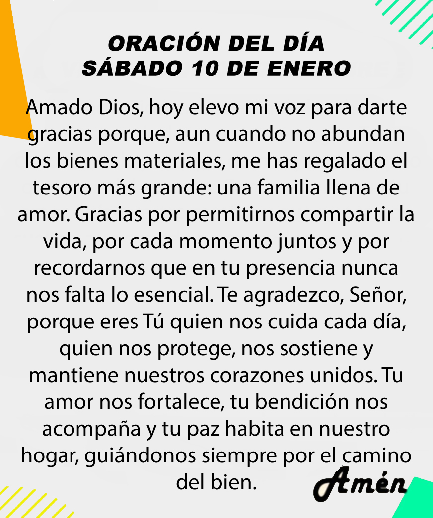 Oración diaria del día sábado 10 de enero 2025.
