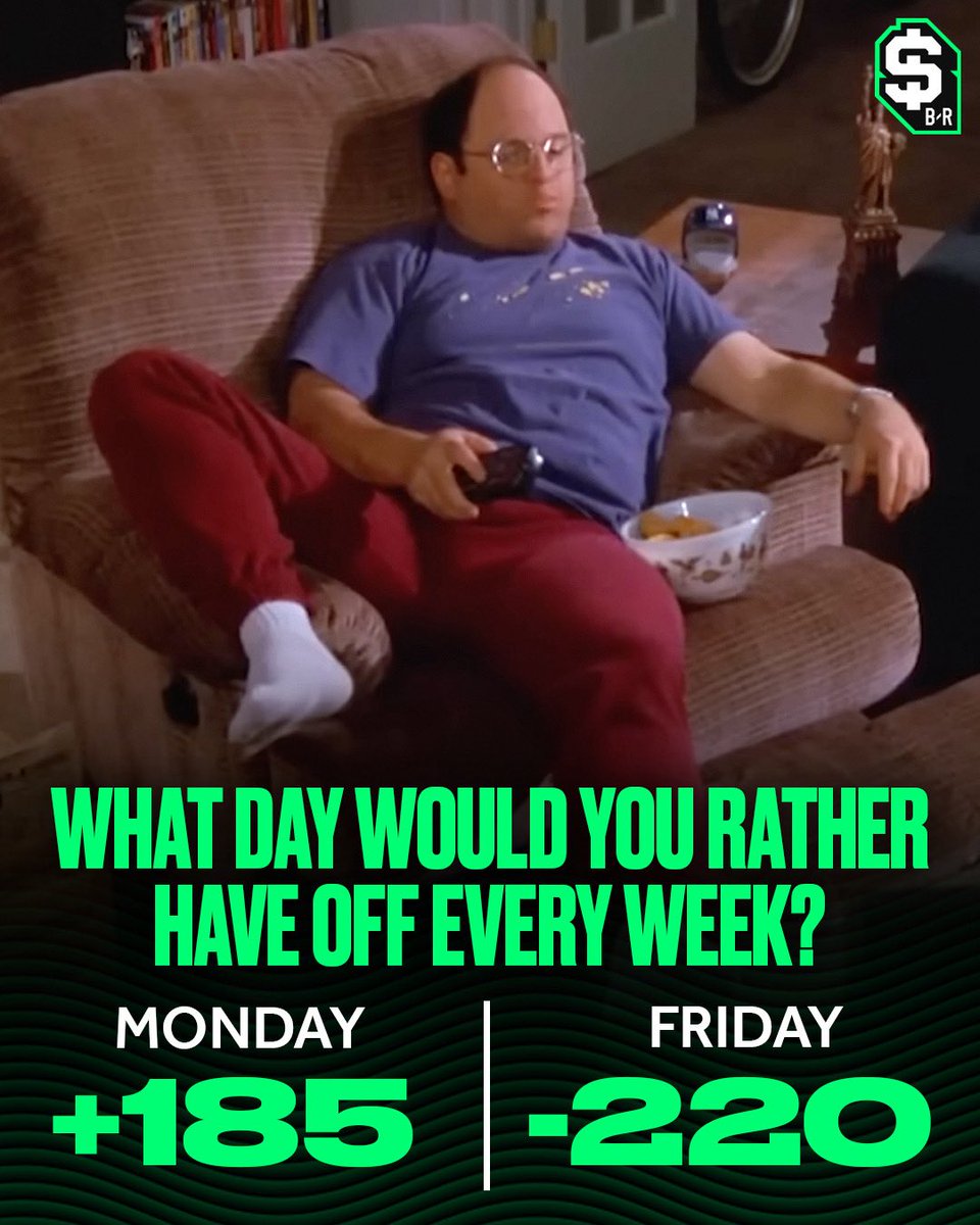br_betting's tweet image. You already have Saturday + Sunday off

What day are you choosing for your 3-day weekend every week? 🤔