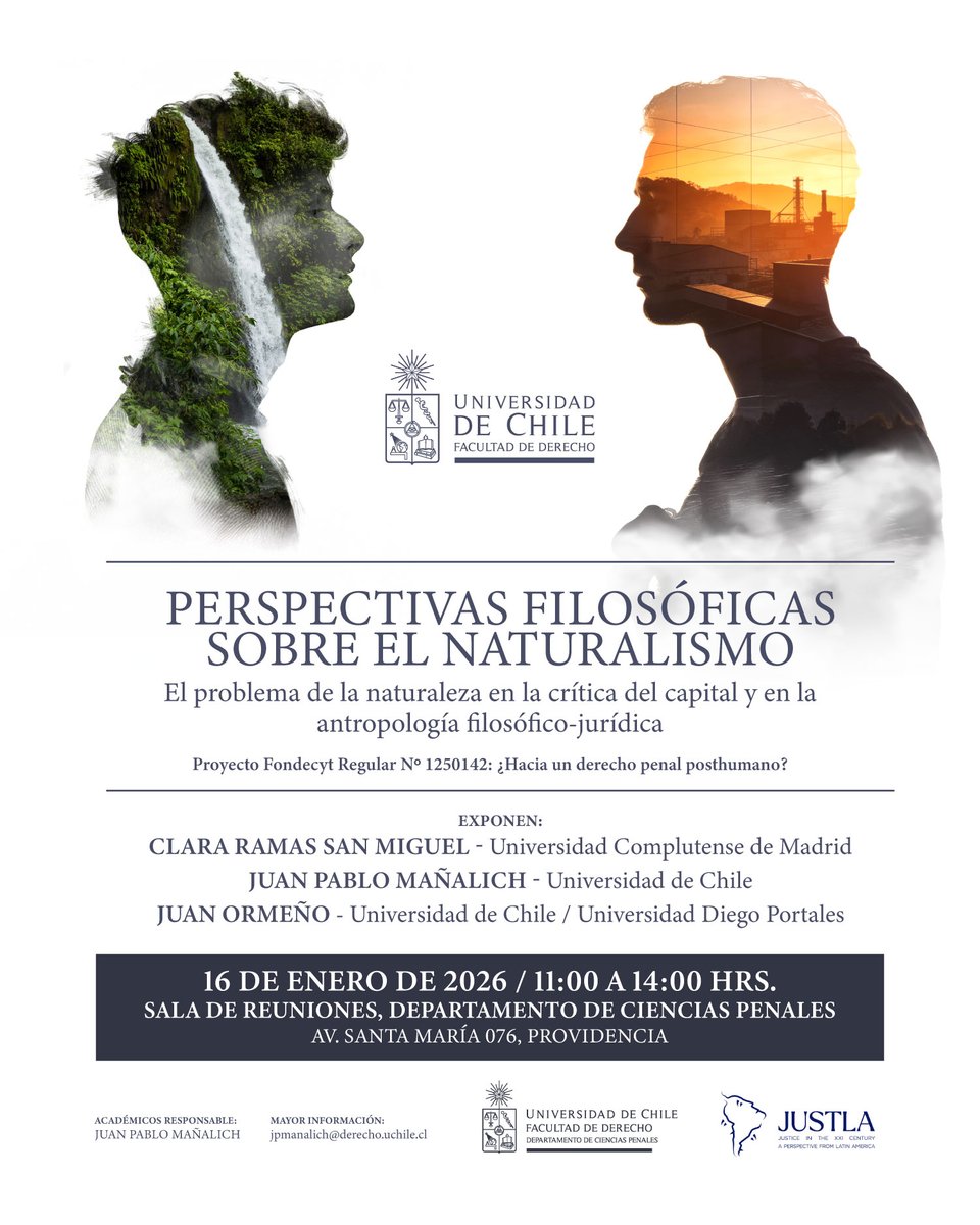 Les invitamos a participar en los siguientes eventos de nuestra Facultad:

➡️ "Presentación del libro: The Foundations of Tort Law in the Civilian Tradition" uchile.cl/d236231
➡️ "Perspectivas filosóficas sobre el naturalismo". uchile.cl/d236179