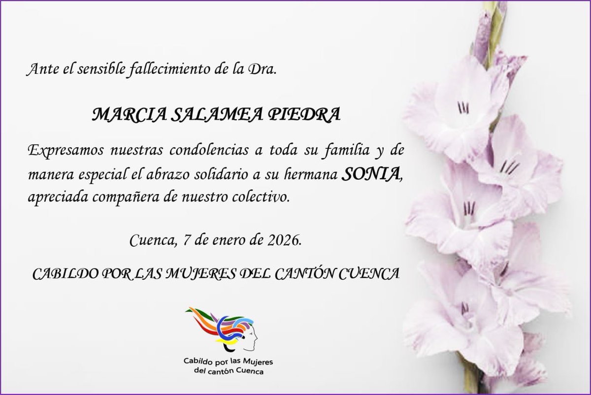 Nuestro abrazo solidario a Sonia Salamea y a toda su familia.