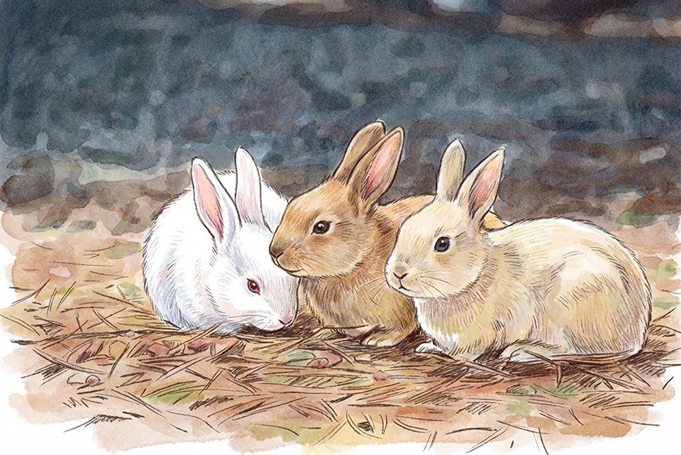 ☆うさぎちゃんページ☆ うさぎちゃんたちの写真を、イラスト風にしてみました😊😊🥶