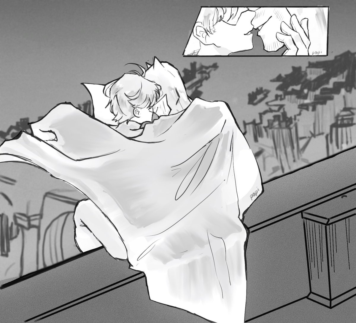 pipopitomo's tweet image. huddle under the cape