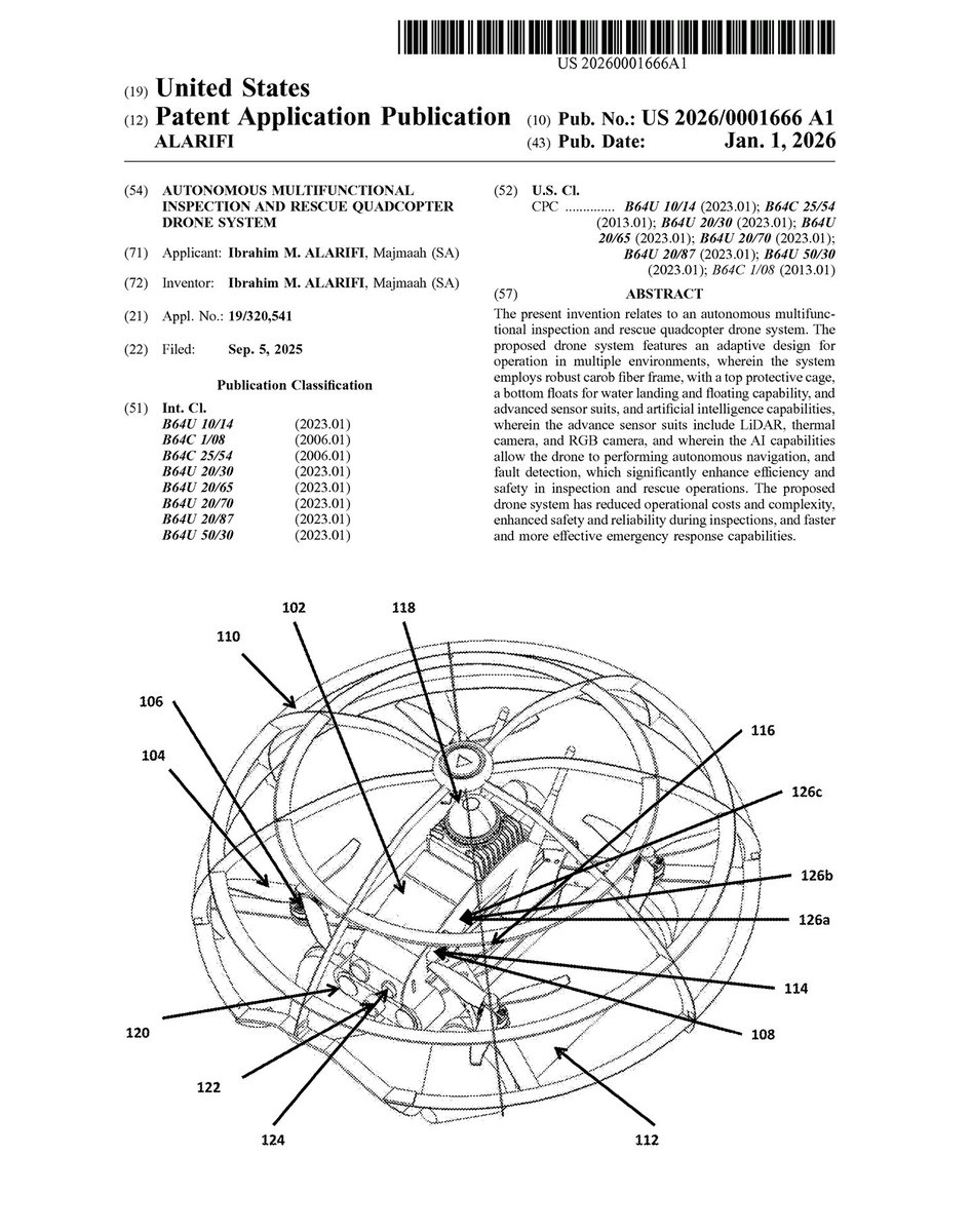 ima804's tweet image. الحمدلله رب العالمين تم بحمد الله حصولي على براءة الإختراع الأمريكية الكاملة لمشروع طائرة الإنقاذ الدرون وأسم الطراز(مارد ١) وأخذ الإسم من قلعة مارد في السعودية وبعد سنوات من العمل الجاد والتفاني. أصبحت الطائرة الآن جاهزة للإقلاع والحصول على براءة الإختراع الأمريكية.⚘️⚘️