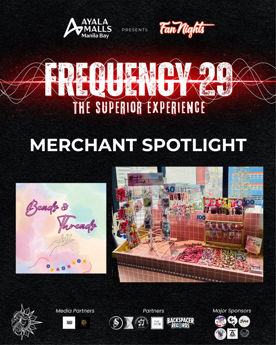 casa_sinag's tweet image. [ MERCHANT SPOTLIGHT ]

Fleet, level up your fandom looks with Beads &amp;amp; Threads 🛒🌸

They’re bringing beaded accessories, perfect for showing your love for FELIP at #FELIPFrequency29!

📌 Grab your favorite pieces at their booth and follow Beads &amp;amp; Threads for more updates:…