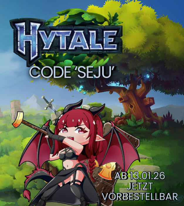 sejumarnie's tweet photo. Nur noch 6 Tage bis Hytale!!
https://t.co/oUMngeFpzs

Wir gehen direkt bei Release rein 😍
Ab 13.01. auf twitch
https://t.co/Njc6Q3kL5u

Supportet mich gerne beim Gamekauf.
Code "SEJU" nutzen ihr Cuties 🥰 Kuss auf die Nuss!

#werbung 
#Hytale https://t.co/hAKtizzBwc