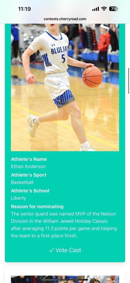 contests.cherryroad.com/event/edfab4a6…
Let’s go <a href="/E_Anderson13/">Ethan Anderson</a> <a href="/LHSBasketball/">Liberty Bball</a> <a href="/KCSixers/">KC Sixers Supreme</a>