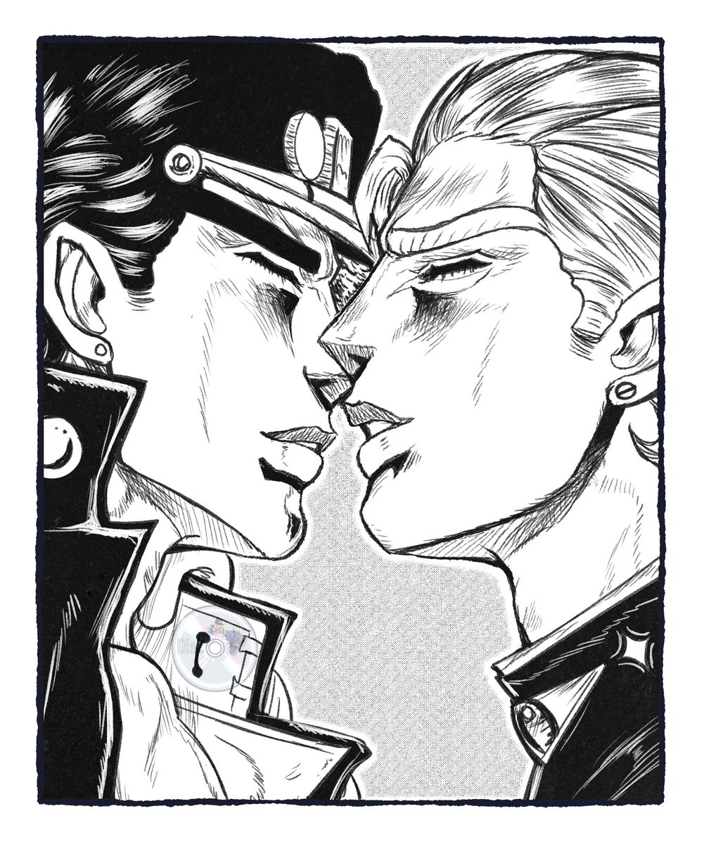 Disc0talking's tweet photo. Shiro and Jotaro sometimes snuggle their noses like this when they are alone. (っ˘з(˘⌣˘ ) ♡

Never in public, though! No one can know they are actually clingy with each other in a way. https://t.co/fNAFd6RRzT