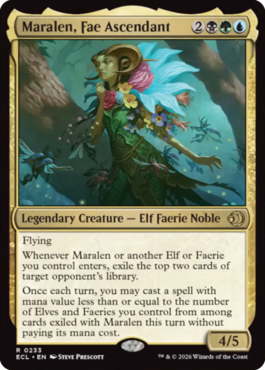Maralen's new card, supporting both elves and faeries by stealing spells  and casting them for free. More previews at https://t.co/5OAIMYxUH4 Source:  https://t.co/OBLDtlrPjO