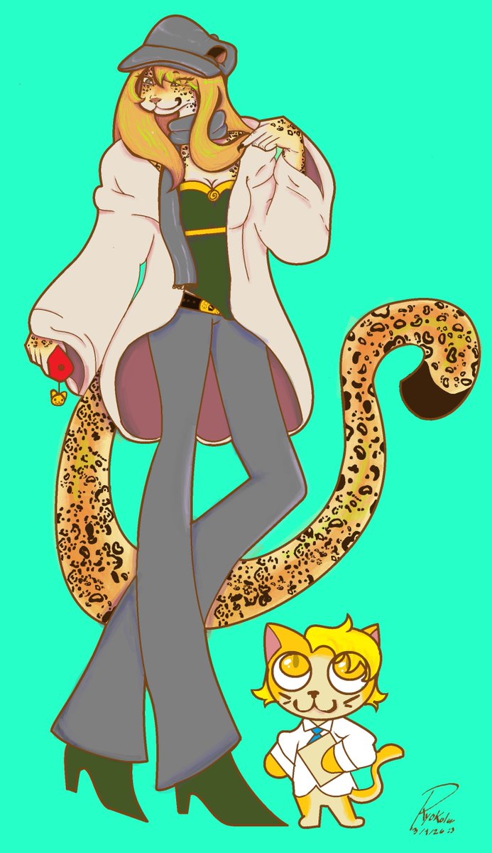 RyokoWolf's tweet photo. Ho-ho-ho!🧑🏽‍🎄 Amigo secreto 
Dinamica por Sunnie, me tocó 
@layannissscdm 
 
Soy una artista furry a veces, ahí voy progresando.
Vi que tu sucrette le gustaba los Jaguares supongo yo, así que le hice una fursona, también incluí a Nathaniel, espero que te guste!
Made in MSpaint https://t.co/IY6soMxCf3