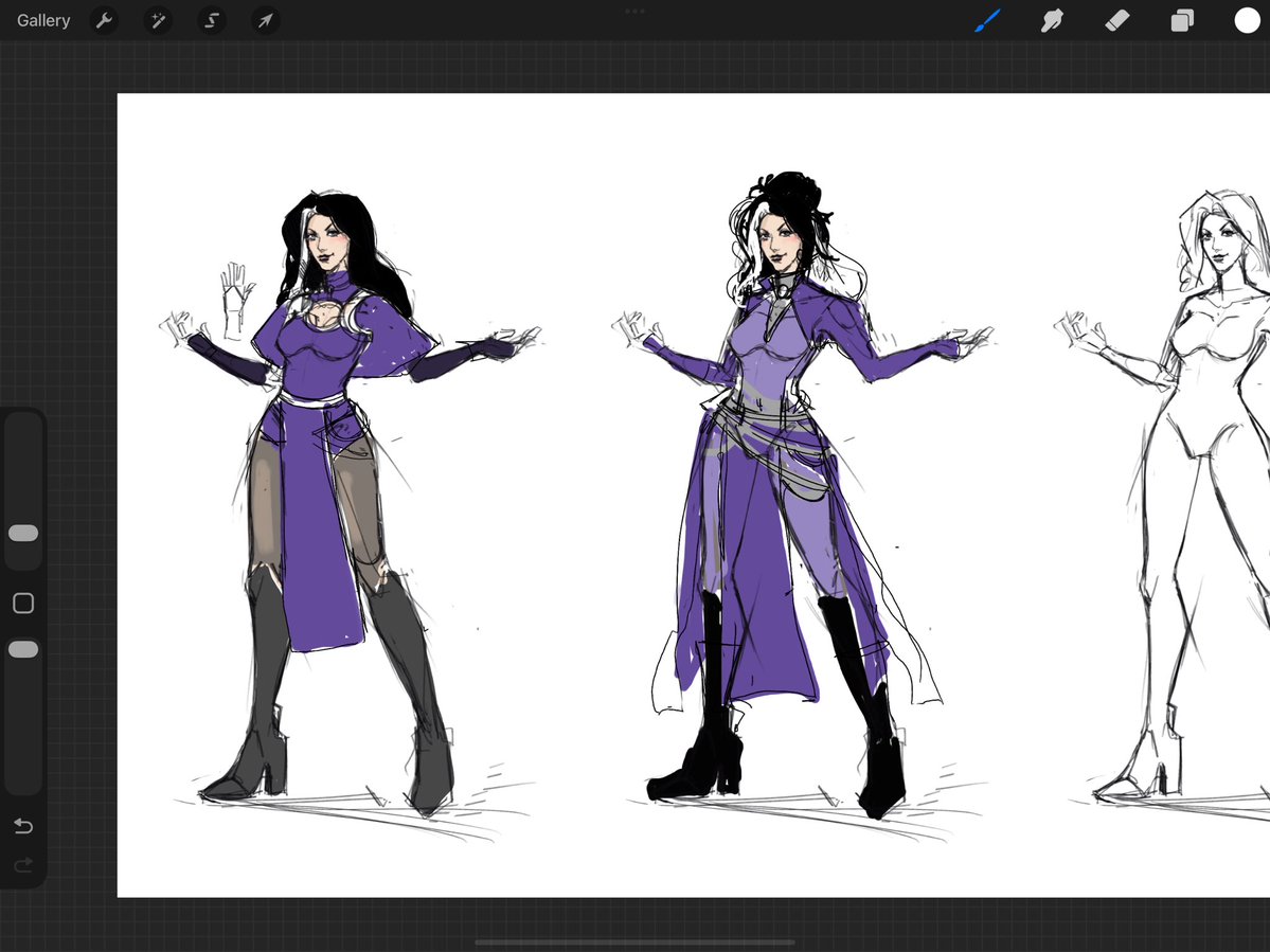 __folil's tweet image. trying to explore if Agatha Harkness was in #MarvelRivals 
gonna try to do a full like fake rivals concept sheet when i get a design I like 

(she never would be her kit would be too similar to wanda but a girl can dream)
#conceptart #characterdesign