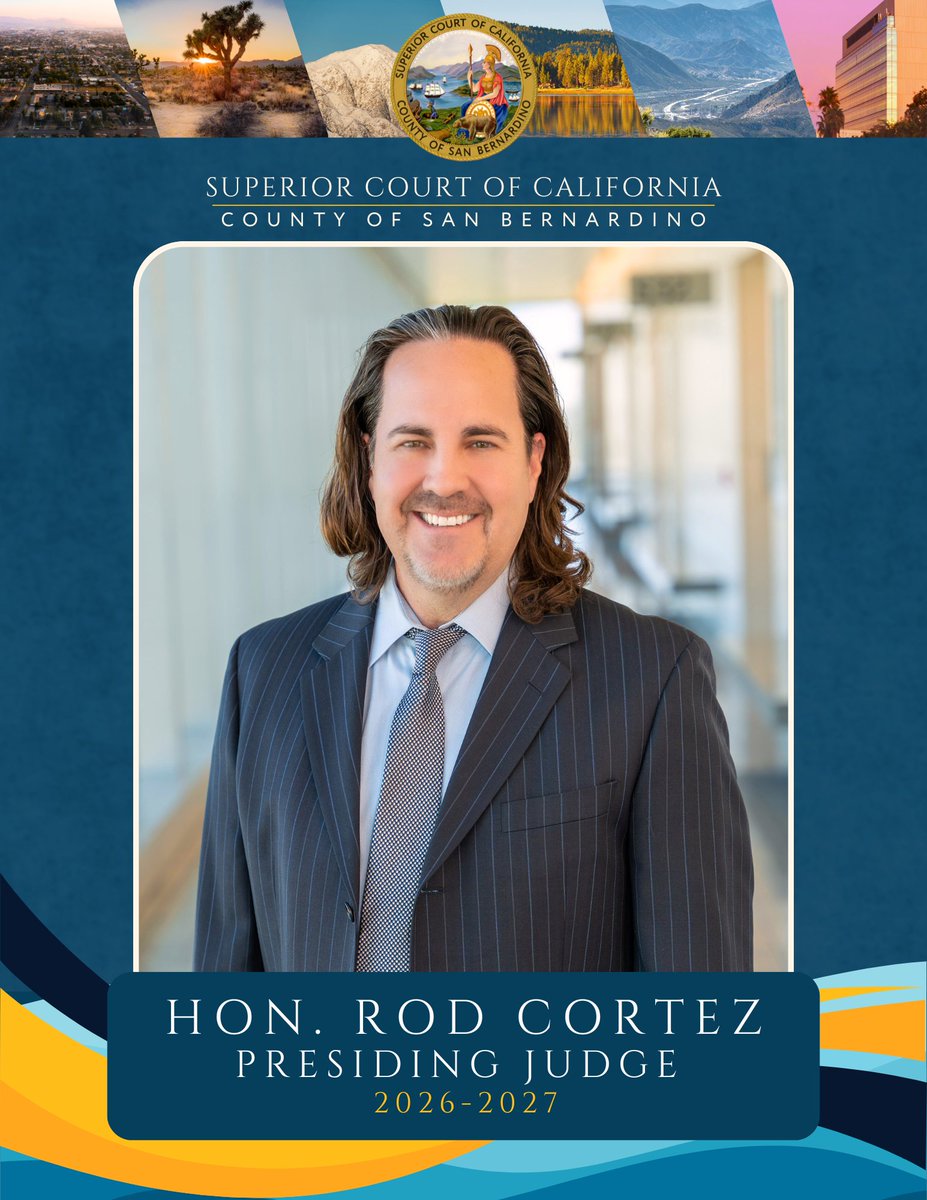 Judge Rod Cortez has begun his two-year term as Presiding Judge effective January 1, 2026. 
He looks forward to working alongside newly elected Assistant Presiding Judge Kyle Brodie, the court’s judicial officers, staff, &amp; justice &amp;community partners as he assumes this new role.