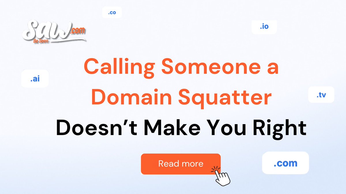 sawsells's tweet photo. A business idea or trademark doesn’t automatically give you rights to a domain.
#UDRP doesn’t work the way most people think. We break down what squatting actually is, what it isn’t, and why legal threats often backfire.
👉 Read the post: https://t.co/nSO6IlOyK6
#SawCom #domainindustry #article