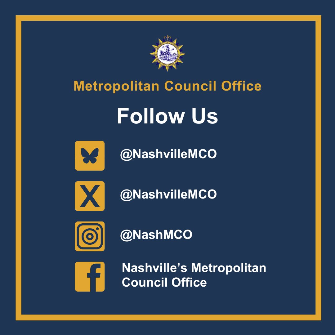 You can find us on four social media platforms. Follow us on your preferred channel and stay connected to the Metro Council Office and the work of #MetroCouncilNash.