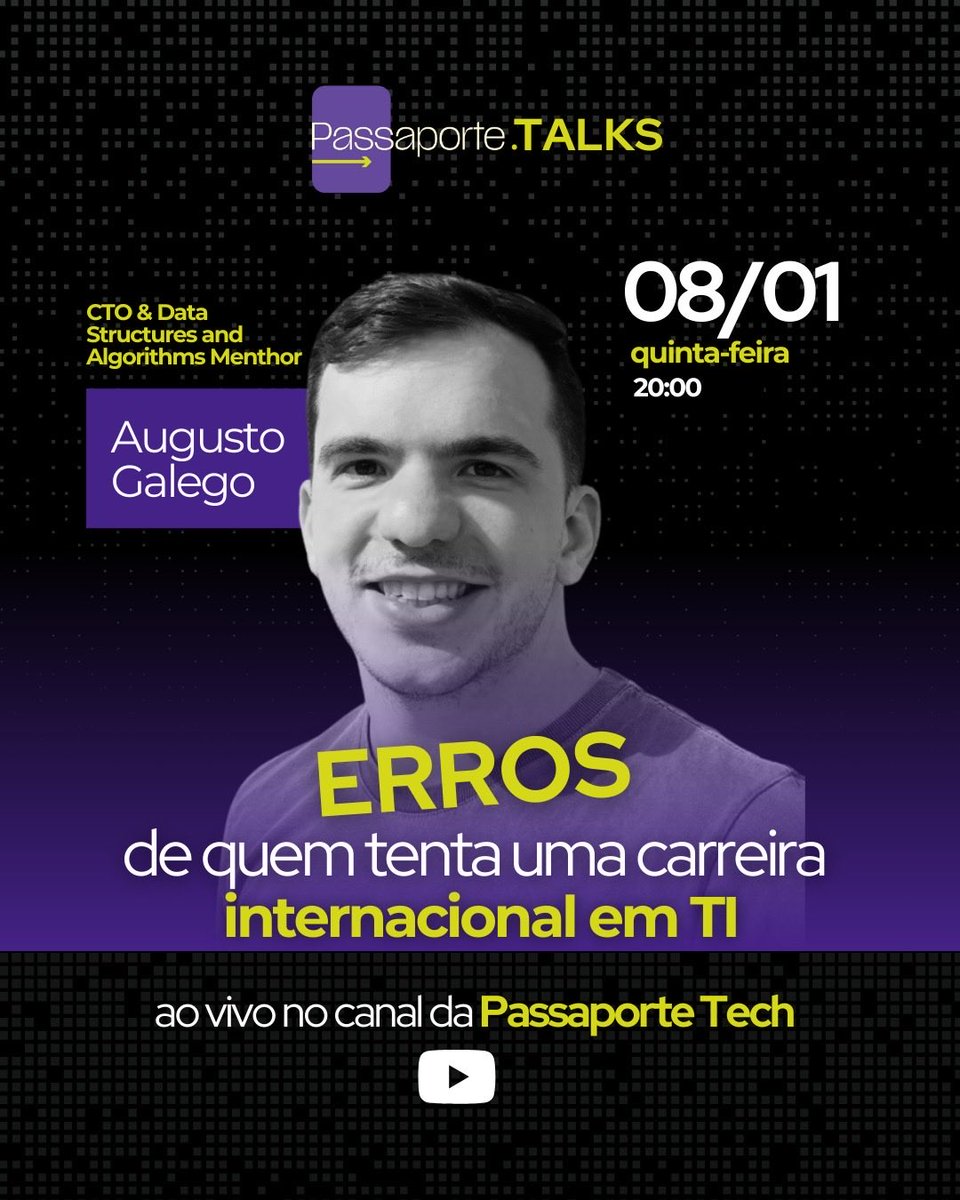 Depois de termos internacionalizado nossas carreiras e ajudado dezenas de devs a irem pra gringa, uma coisa ficou clara:

Na maioria das vezes o problema não é falta de habilidade técnica, mas sim um conjunto de erros simples que muitas vezes passam despercebidos.

Amanhã (08/01