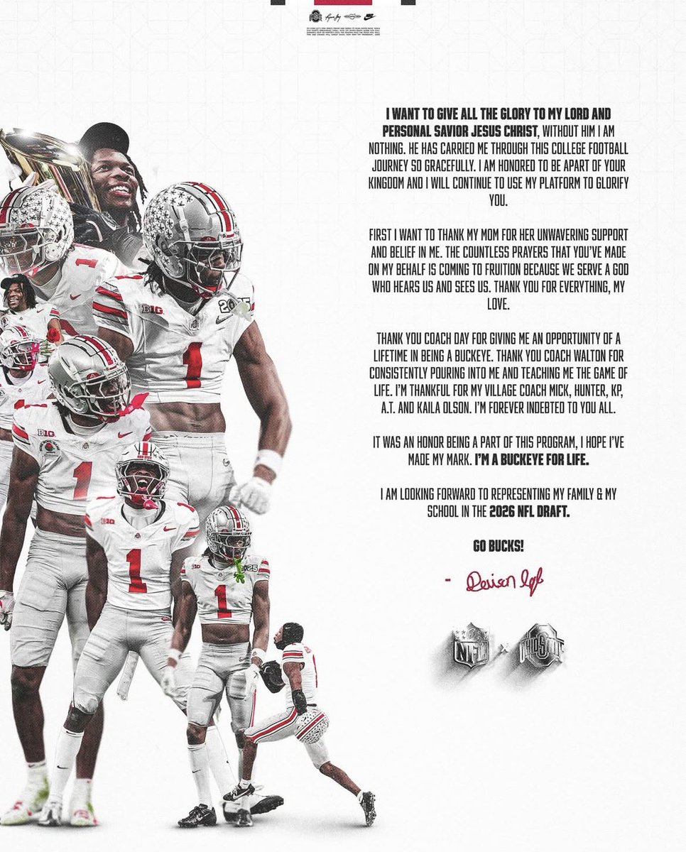 BoominBuckeyes's tweet image. BREAKING: Buckeyes DB Davison Igbinosun has declared for the NFL Draft