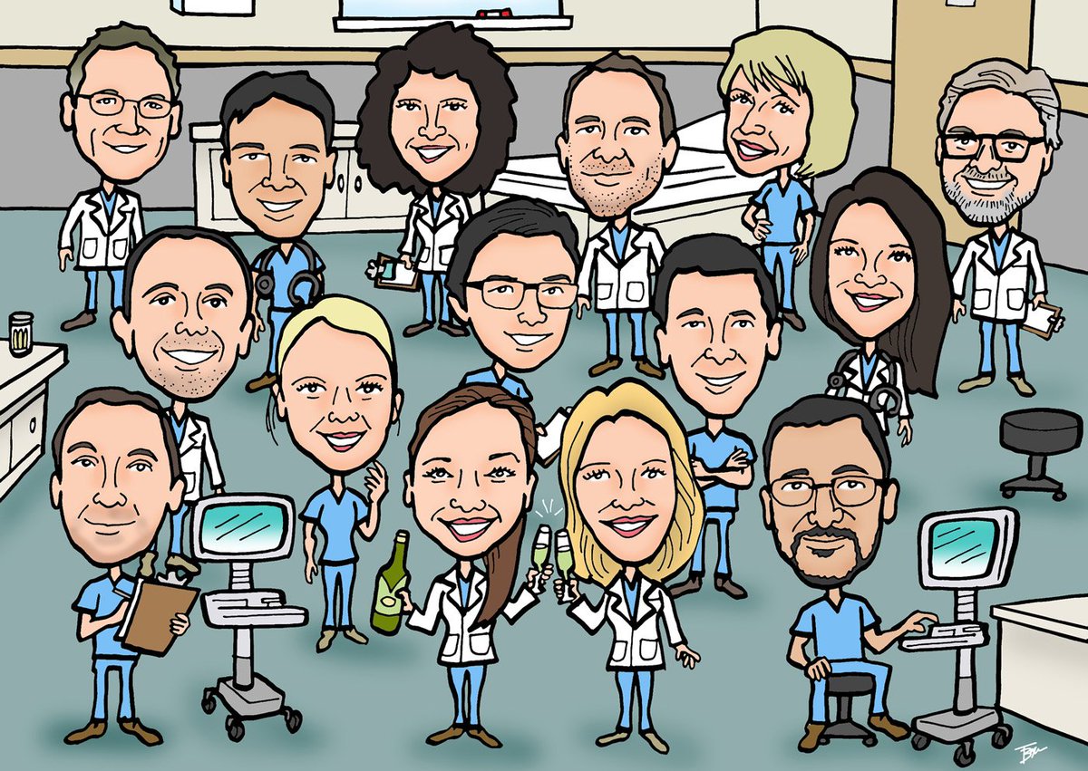 group #caricature of doctors &amp; nurses
#freelance #drawing #illustration #cartoon #art 
etsy.com/shop/TBToons