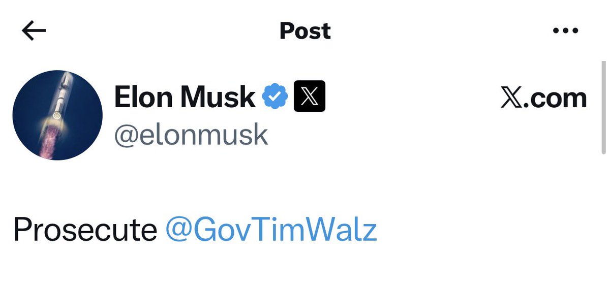 GuntherEagleman's tweet image. 🚨 BOOM! ELON MUSK JUST CALLED FOR THE IMMEDIATE PROSECUTION OF TAMPON TIM WALZ!