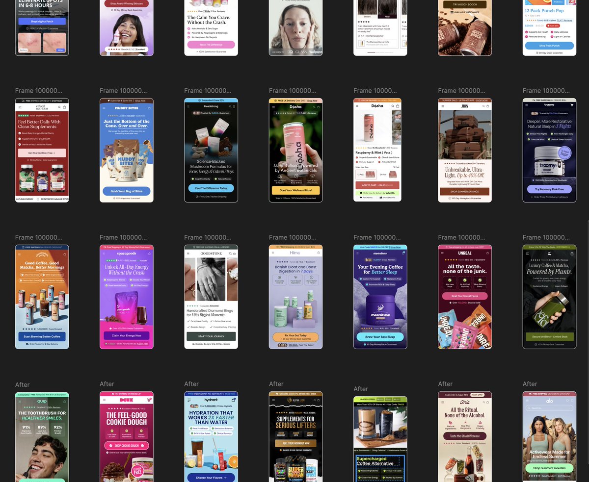 Hero landing pages are one of the most effective ways of taking cold meta traffic, educating them and converting them on that very same page.

But for people to keep scrolling, you need an EXCELLENT hero section.

I've put together a figma swipe file of 40 EDITABLE,