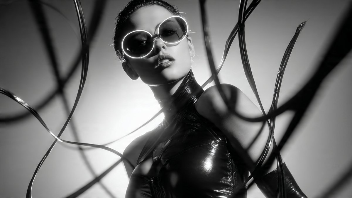Michaljaworsky's tweet photo. In shadows entwined, she defies the void—neon gaze piercing the ether, tendrils of fate whispering secrets. A cyber-siren's awakening. #AIArt #FuturisticDreams #PoeticVision https://t.co/82jHthA9nD