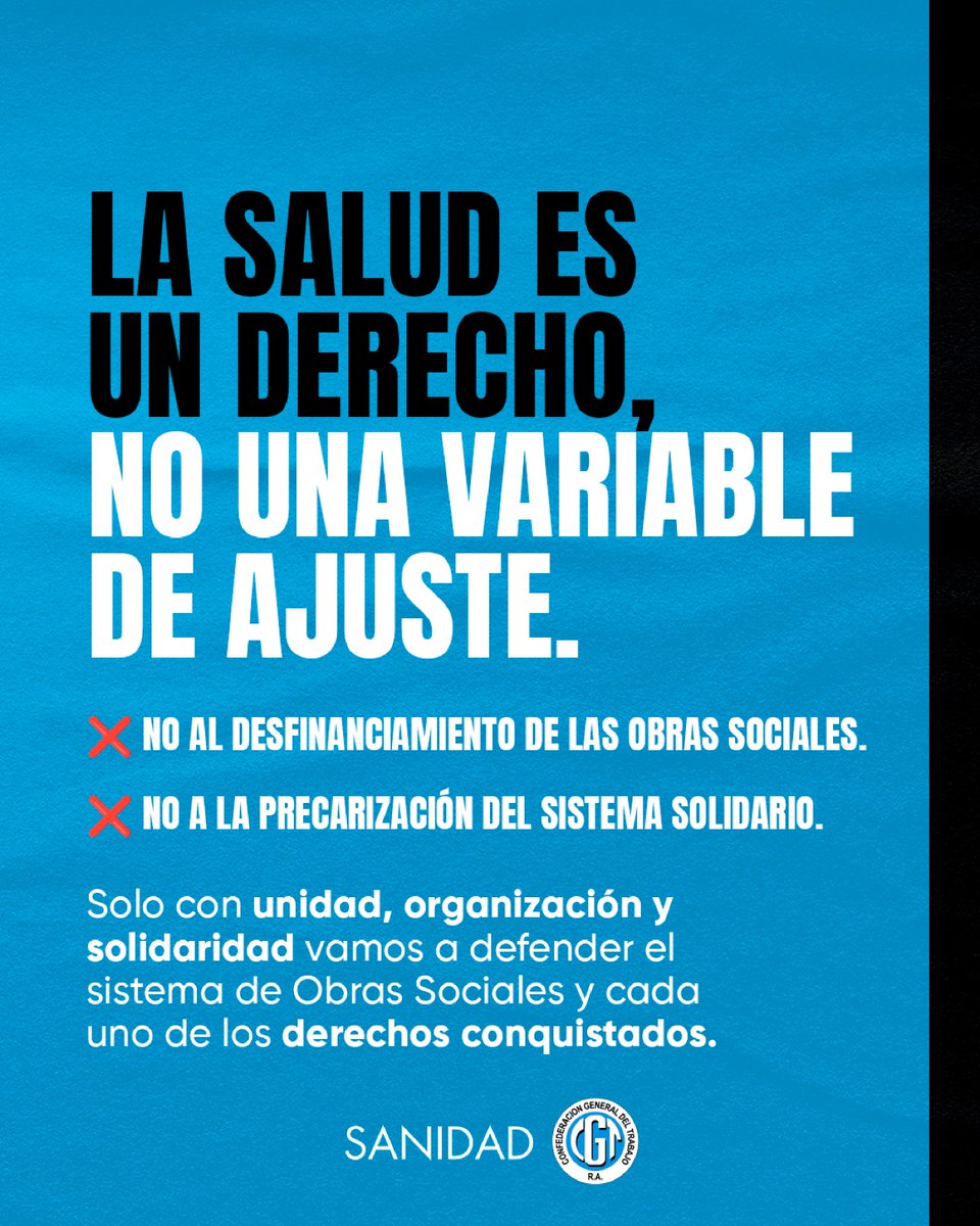 La salud no es una variable de ajuste.
La llamada Reforma Laboral 2026 no es progreso: es un recorte al sistema solidario y a las Obras Sociales.
Vamos a defender la salud como un derecho.