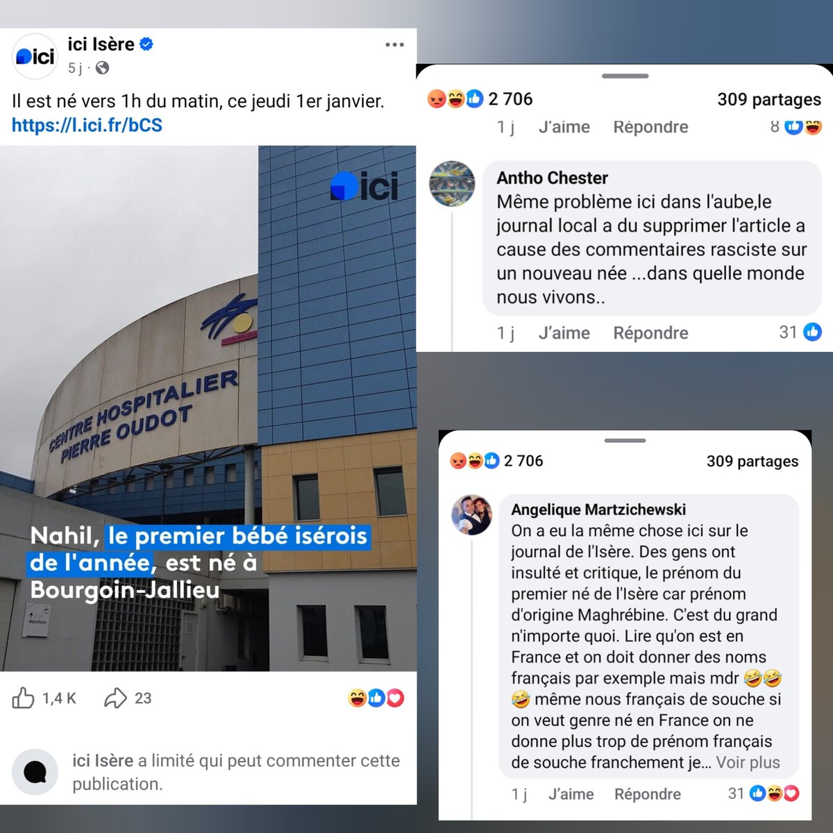 Tajmaat_Service's tweet image. 🇫🇷 FLASH - Le directeur de la rédaction du quotidien « La Provence » a publiquement condamné les réactions haineuses visant plusieurs nourrissons, conduisant le journal à désactiver les commentaires.

Selon plusieurs témoignages, d’autres médias ont également supprimé leurs…