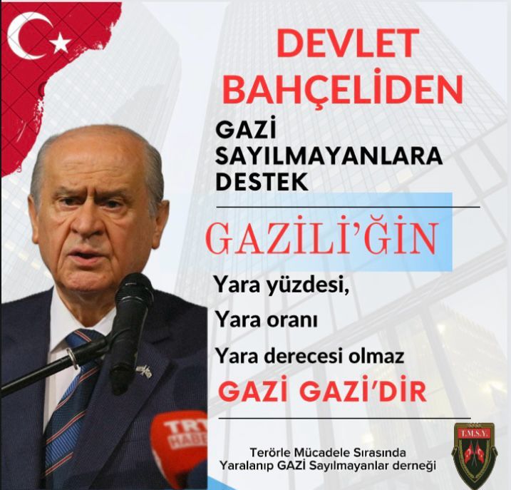 DemetGen13's tweet photo. @ErtugrlGaziTmsy @TBMMresmi @TmsyGaziler @mustafaulu60332 @TMSYbilgekoc06 @MHP_Bilgi @yasaryldrmMHP Milliyetçi duruşun simgesi MHP’nin, terörle mücadelede yaralanan kahramanlara sahip çıkacağına inanıyoruz. Biz sadece onurumuzun adı olan “Gazilik” unvanımızı istiyoruz.
#GazilikHakkımızıİstiyoruz
@TmsyGaziler
@RTErdogan 
@dbdevletbahceli
@hulusiakarmedya 
@celebimehmeta,z https://t.co/OMrQxuavz6