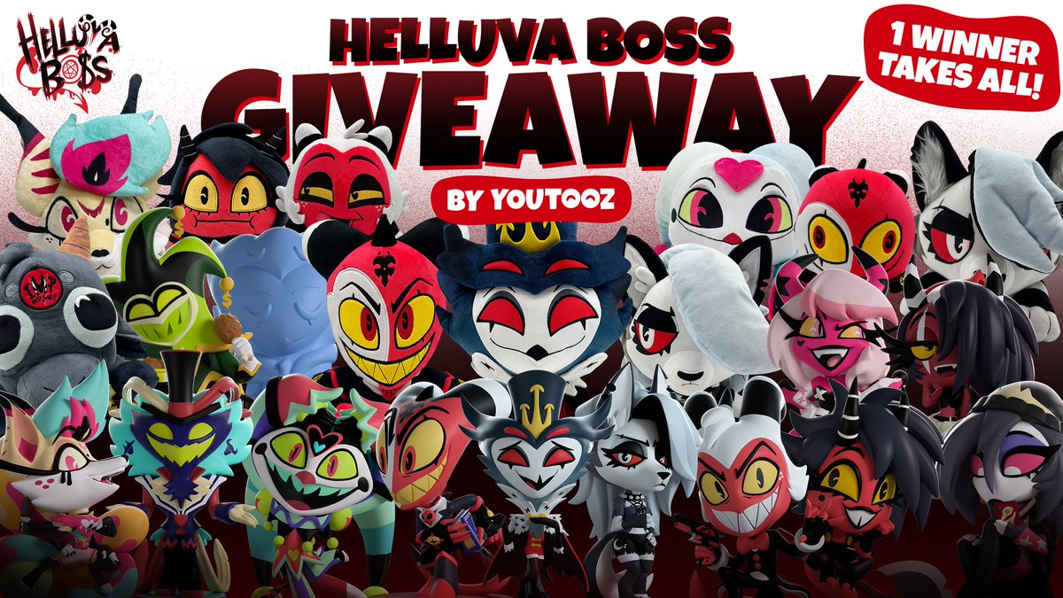 imptooz's tweet image. THE BIGGEST HELLUVA BOSS GIVEAWAY EVER!! 

We are giving out the entire Helluva Boss youtooz collection to one lucky fan! To enter simply follow @imptooz and @youtooz, retweet this post, and comment HELLUVATOOZ 👿

The winner will be picked on Jan 14th at 3pm EST, so good luck!