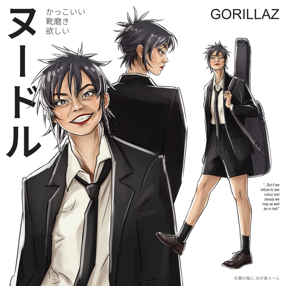 kezillustrator's tweet photo. Noodle for Layn! Congrats on FINALLY finishing school work! 🤍🤍 #gorillaz https://t.co/TM7wH14Qie
