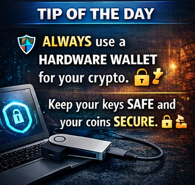 Idara_etimm's tweet photo. π Tip of the day:
ALWAYS use a hardware wallet for your crypto.
Not your keys?
Not your coins.
Security first. Always.
#CryptoSecurity #Web3 #Bitcoin
#Connectivity26 https://t.co/RyE1p69ekF