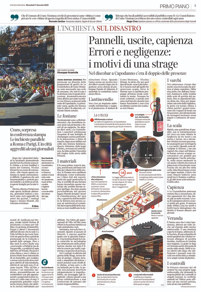 La copertura infografica del <a href="/Corriere/">Corriere della Sera</a> sulla tragedia di #CransMontana #infographic