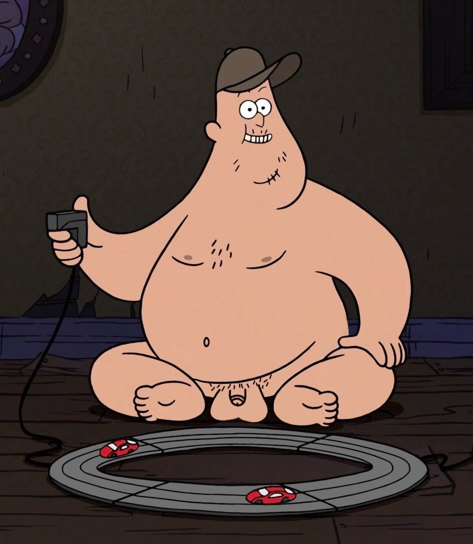 TheChubRanch's tweet photo. Soos loves playing with his trains butt naked. #soos https://t.co/Xa69Mhn4KY
