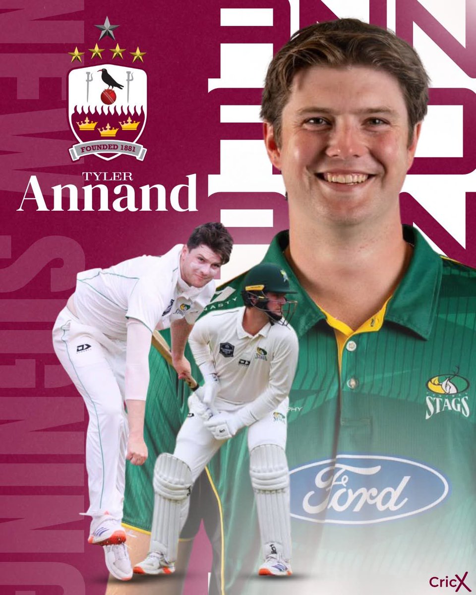 🏴󠁧󠁢󠁥󠁮󠁧󠁿 | 𝙉𝙀𝙒 𝙎𝙄𝙂𝙉𝙄𝙉𝙂 ✍

"𝐁𝐫𝐞𝐧𝐭𝐰𝐨𝐨𝐝 𝐋𝐚𝐧𝐝 𝐀𝐧𝐧𝐚𝐧𝐝 𝐟𝐨𝐫 𝟐𝟎𝟐𝟔!" 🔐

Congratulations to Tyler Annand on signing with <a href="/Brentwood_cc/">Brentwood Cricket Club</a> for the 2026 Essex League campaign. 

The Central Districts seamer will call The Old County Ground home next summer and is