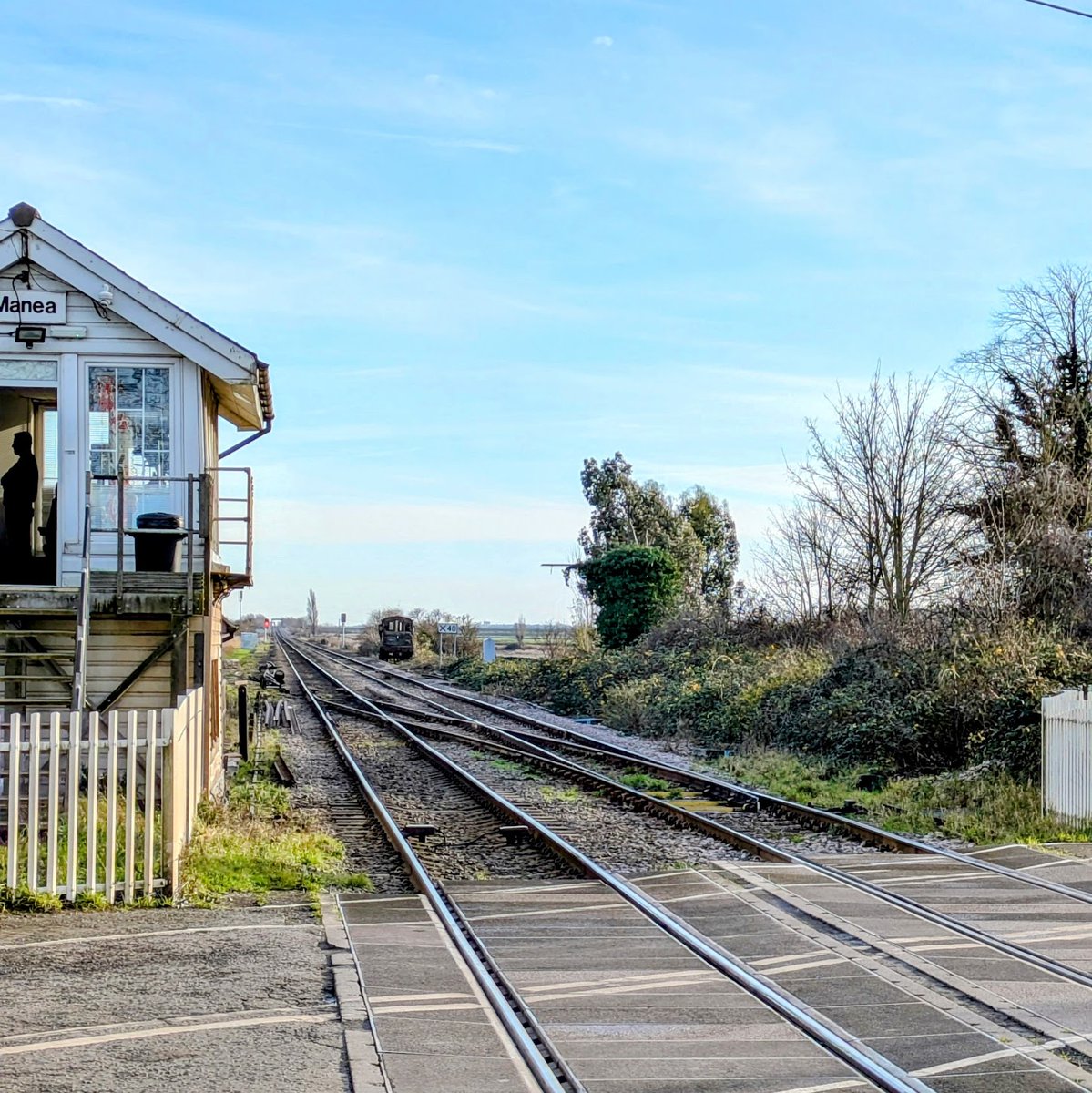 I love a station on a crisp winters day. This is Manea, a fenland halt on the Hereward line between Ely and Peterborough. Lovely (but windy) place.