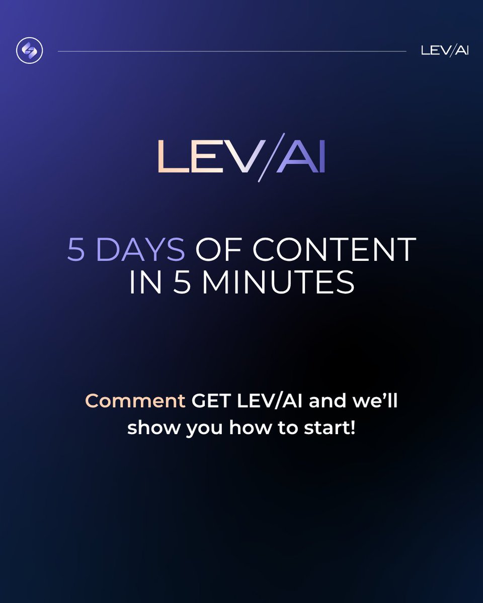 GetLevai's tweet photo. Efficiency doesn’t come from working faster. It comes from cutting out the wasted steps.
 
👉 5 days of content in 5 minutes. That’s what happens when your AI is built for the way you actually work.

#GetLEVAI #SmallBusinessTips #AIforBusiness #LEVAI https://t.co/cotAuuj7OV