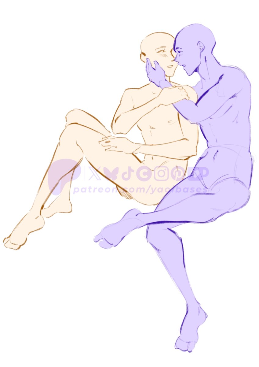 yaoibases's tweet photo. Adding two more (almost) kiss bases to those posted last time! They’re meant to be soft, but as I kept the characters naked you can consider these bases as suggestive as you wish!

As usual, Patr0ns also get a few new N-SFW bases, take a sneak peek~ https://t.co/xVYPO2H6lI