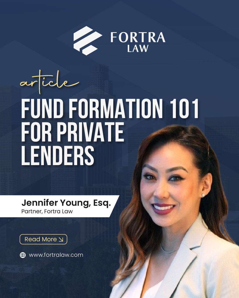 Scaling capital with a fund? The legal setup matters.

Fortra Law Partner Jennifer Young breaks down what private lenders need to know about fund formation, from choosing the right structure to navigating Reg D and state-level compliance.

A practical look at how to raise
