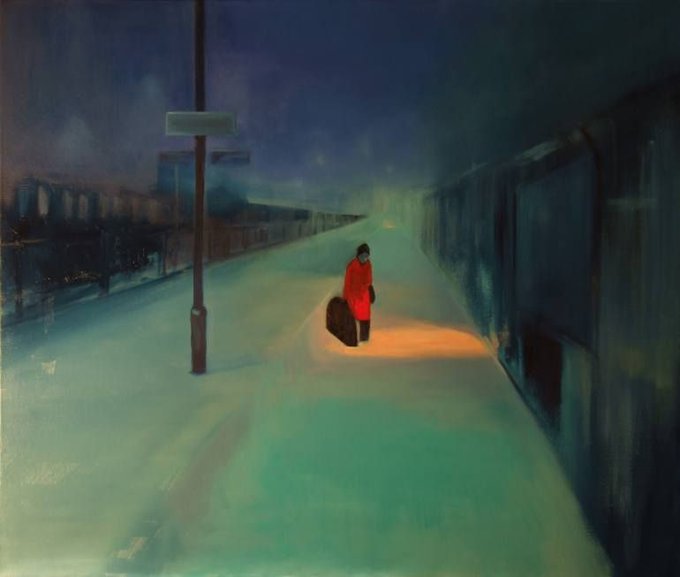 womensart1's tweet image. 'A Railway Nocturn IV' by contemporary Polish painter Marta Zamarska #WomensArt