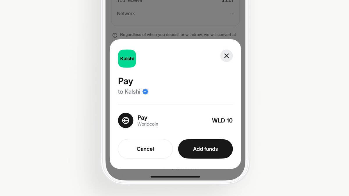World expands in the Kalshi ecosystem. Deposit and withdraw WLD and USDC on World Chain, the blockchain for humans.