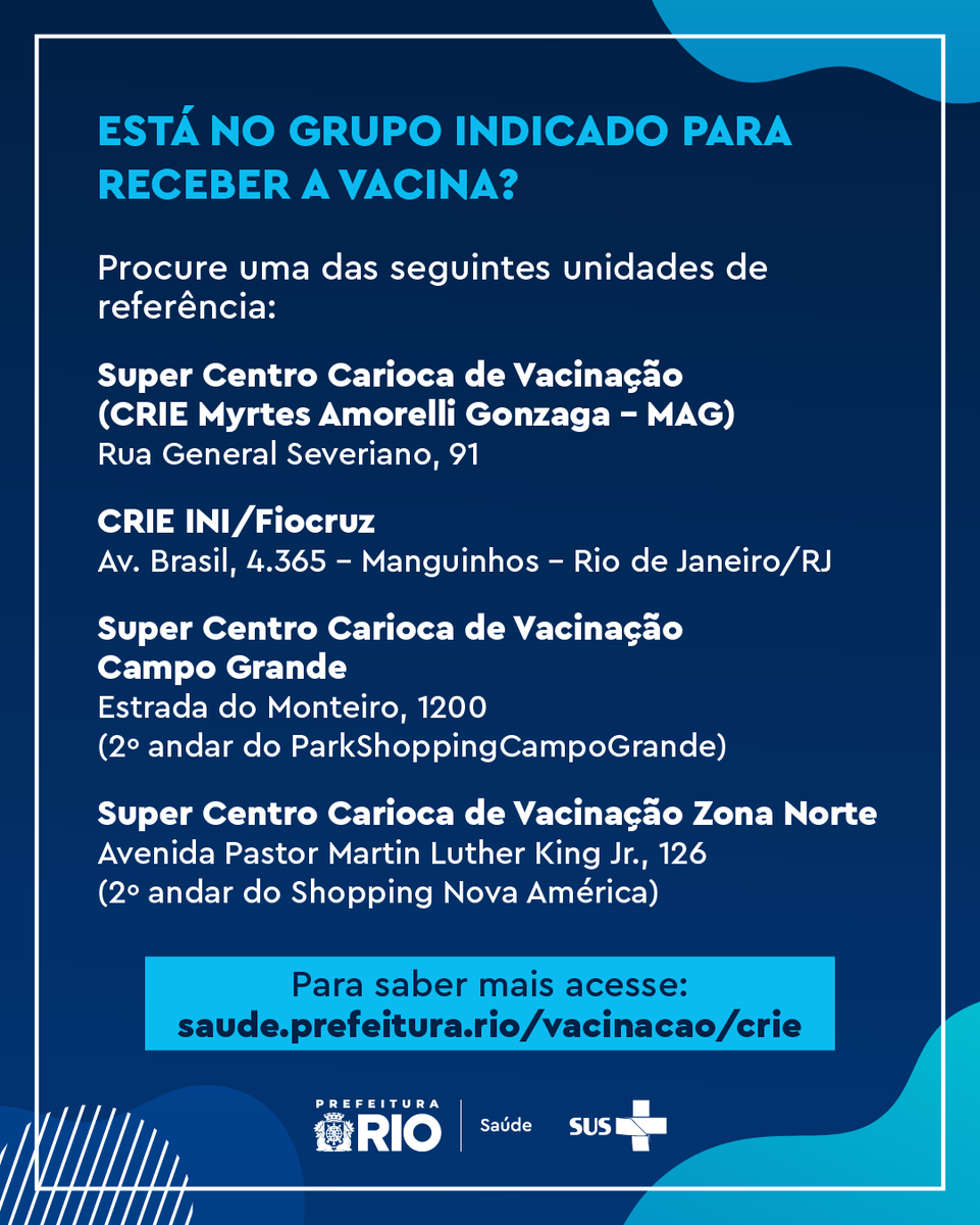 Saude_Rio's tweet photo. A vacina Pneumo 23 está disponível para pessoas a partir de dois anos de idade que fazem parte dos grupos prioritários, mediante a apresentação de pedido médico que comprove condição clínica de acordo com os critérios do Ministério da Saúde. https://t.co/CodvOdCnho