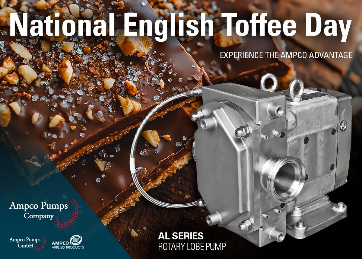 It’s #NationalEnglishToffeeDay! 

#AmpcoPumps toast to Toffee making is the versatile AL Series #PositiveDisplacementPump. 

Learn more: ampcopumps.com/al-series-pump…